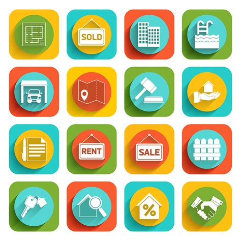 Real Estate Icons 460637 Vector Art At Vecteezy