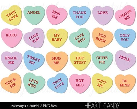 Image Result For Conversation Hearts Clip Art Heart Candy Sweetheart