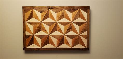Geometric Wall Art Reclaimed Wood Art Cabin Decor Wall Accent Wood
