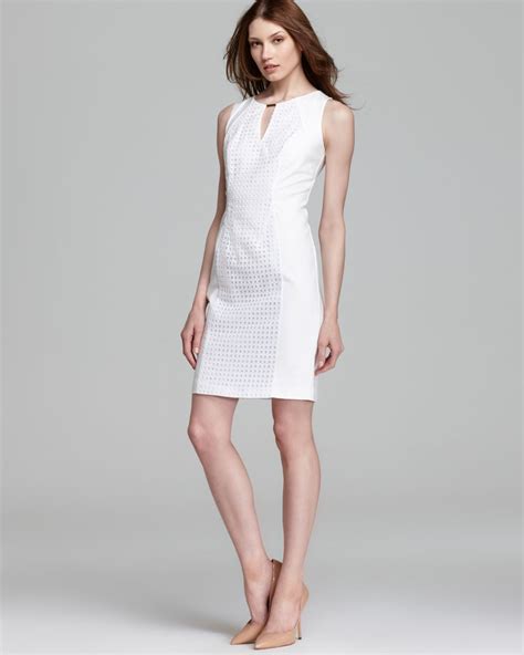 Lyst Calvin Klein Seamed Dress In White