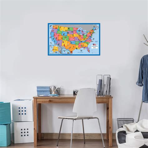 2 Pack World And Usa Map For Kids Illustrated 2 Poster Set
