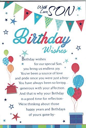 The day you were born was a day we were blessed with a great son. Special Son Birthday Cards: Amazon.co.uk