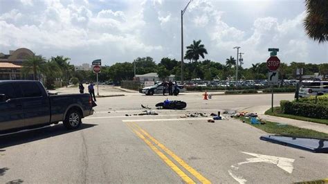 A Motorcycle And A Truck Collided Sunday Afternoon At Federal Highway And Southeast 15th Street