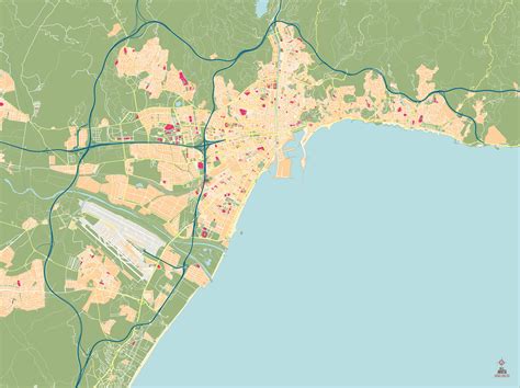 Malaga Mapa Vectorial Illustrator Eps Bc Maps Mapa Vectorial Eps