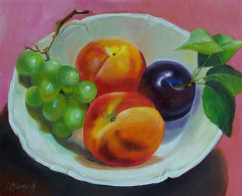 Original Oil Painting Fruit Bowl Fruit Bowl Drawing Fruit Painting