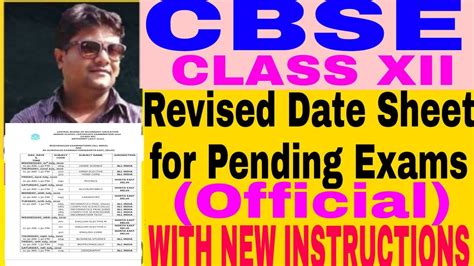 Cbse Revised Date Sheet 2020 Cbse Revised Date Sheet For Pending Exams Class 12 Cbse Date