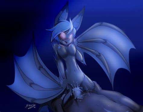 Rule 34 2017 Anthro Bat Bat Wings Blue Hair Blue Nipples Blue Wings