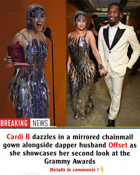 Cardi B Dazzles In A Mirrored Chainmail Gown Alongside Dapper Husband
