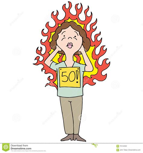 middle aged woman hot flash stock vector illustration of vector clipart 70144352