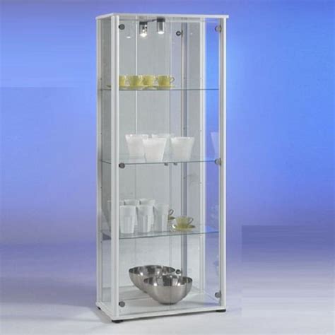 Classico Glass Display Cabinet In White With Light Furniture In Fashion