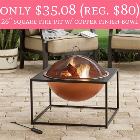 A well designed fire pit and its accompanying seating area will quickly become the centerpiece of your outdoor entertainment area. Only $35.08 (Regular $80) 26" Square Fire Pit w/ Copper ...