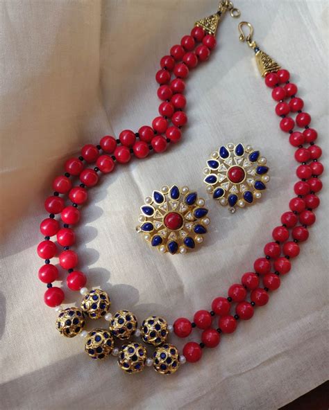 Traditional Beaded Necklace Set South India Jewels