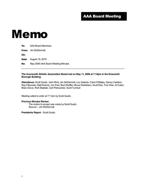 Pages Memo Template