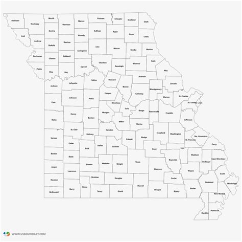 Missouri Counties Outline Map Line Art Png Image Transparent Png