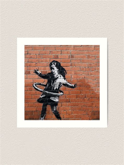 Lámina Artística Banksy Hula Hooping Girl De Oomphdesignprin Redbubble