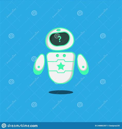 Flying Robot Mascot Cartoon Character Stock Vector Illustration Of