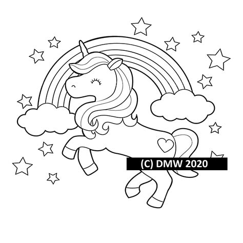 Printable Child Coloring Page Coloring 09 Unicorn Instant Etsy In