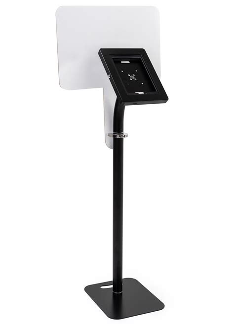 Ipad Tablet Floor Stand W Custom Printed Sign Locking Enclosure