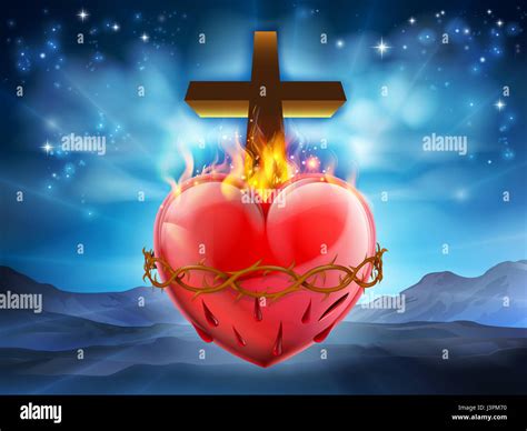 Christian Sacré Coeur Représentant Jésus Christ Est L Amour Divin Pour L Humanité Photo Stock