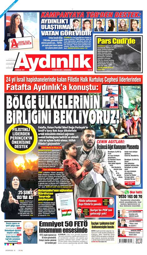 Ayd Nl K Gazetesi Gazetesi May S Ar Amba