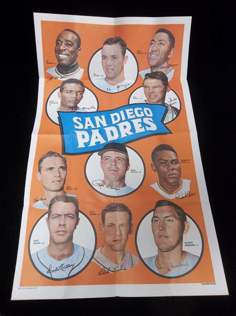 Lot Detail 1969 Topps Baseball Team Posters 12 San Diego Padres