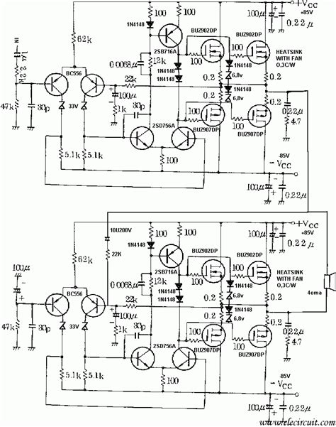 Fig.1 schematic of tda1562q class h power amplifier. Collection Scheme Audio Power Amplifier High Power MOSFETs