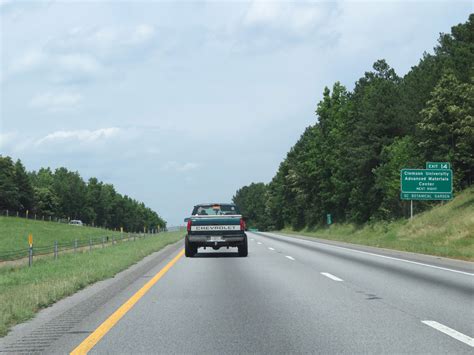South Carolina Interstate 85 Northbound Cross Country Roads