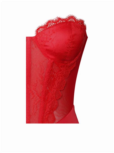 Talia Red Satin Lace Corset Maxi Dress Miss Circle