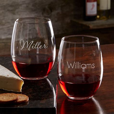 personalized 21oz stemless wine glass with name classic celebrations for the home