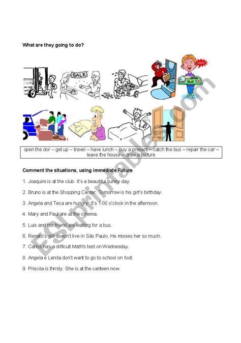 What Are They Going To Do Esl Worksheet By Slefevre