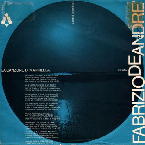 Fabrizio De André La Canzone Di Marinella 1970 Vinyl Discogs