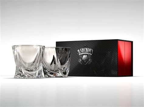Ashcroft Twist Whiskey Glass 10oz Set Or 2 Unique Modern Rocks Whisky Glasses Are Lead