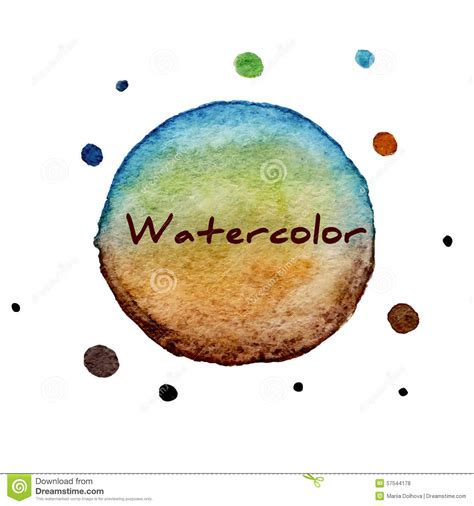 Multicolor Watercolor Hand Drawn Circles Background Stock Vector