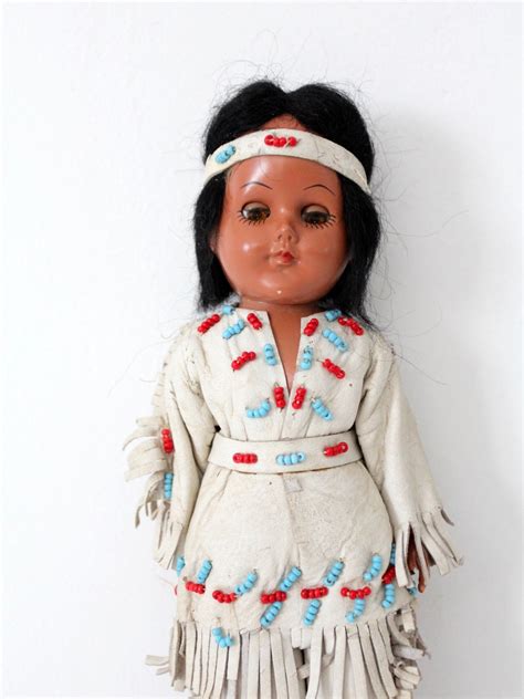 vintage native american doll carlson style doll etsy