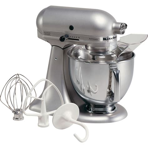 Explore the range of kitchenaid mixers and shop now! KitchenAid KSM150PSSM Artisan® Series Silver Metallic 5 Qt ...