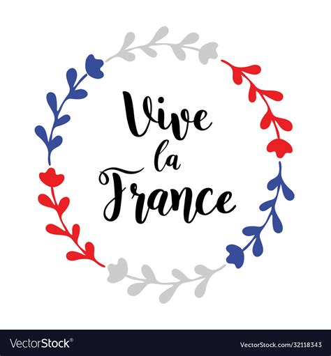 Vive La France Quote In French Translated Long Vector Image