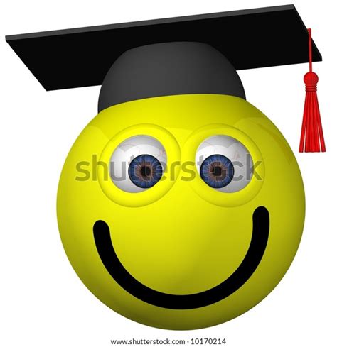 Adorable Smiley Wearing Graduation Cap Isolated Stock Illustration 10170214