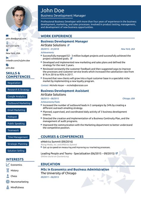 The functional resume format offers creative solutions for job seekers whose experience isn't best represented by a traditional format. Cv Template Novoresume | Free resume builder, Resume ...