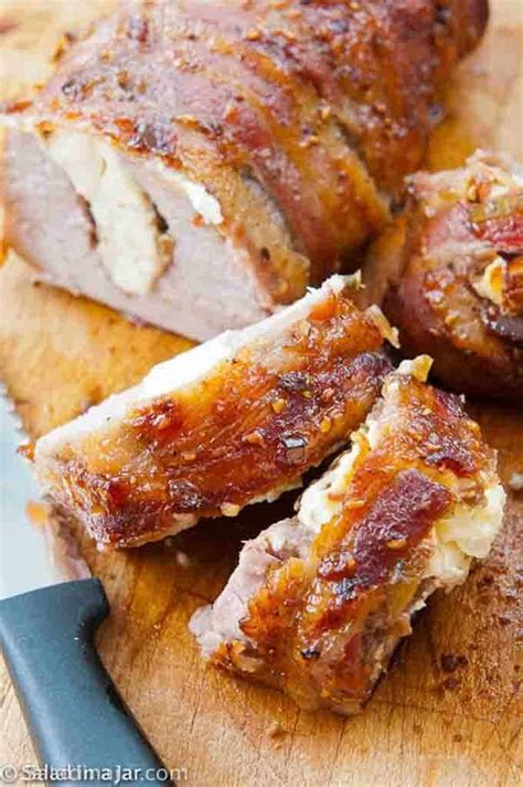 Preheat an oven to 400ºf. Stuffed Bacon-Wrapped Pork Tenderloin with Raspberry ...