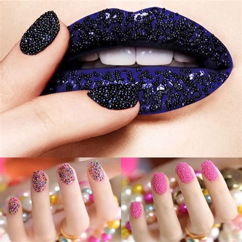 5pcs Diy Manicure Glitter Beads Nail Art Tips Decoration Charms For