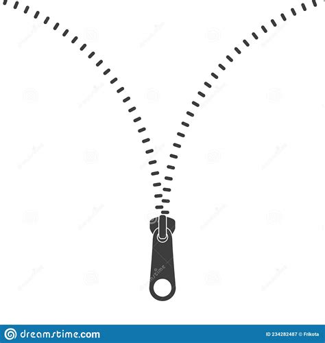 Icon Zipper Zippered Unlock Open Zipper Fastener Unzip Stock Vector