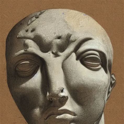A Broken Statue Of David Broken Head Cracked Head Stable Diffusion