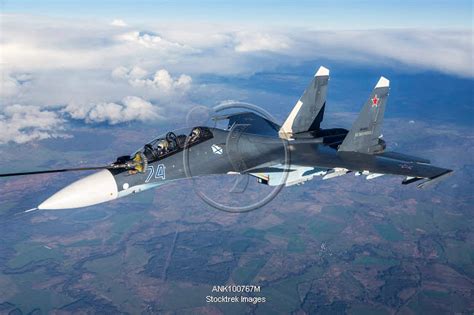 Su 30sm Jet Fighter Of The Russian Navy During Aerial Refueling