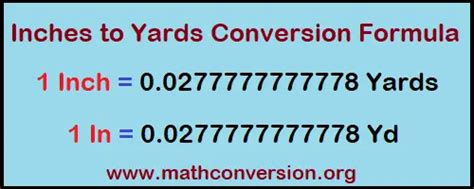 Inches To Yards Conversion Calculator Table Formula Chart Online Free