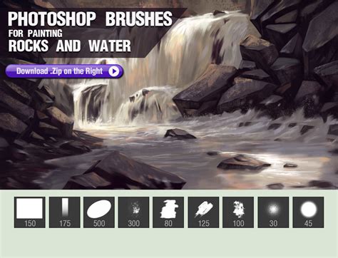 Photoshop Brushes For Painting Rocks And Water By Pixelstains On Deviantart