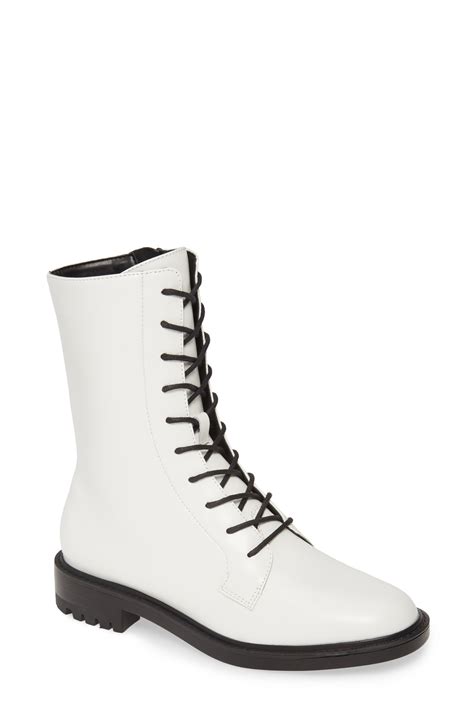 Steve Madden Brant Lace Up Boot In White Lyst