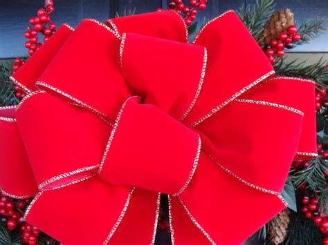 2 Decorative Christmas Bows Wreath Bow For Christmas Wreath Etsy