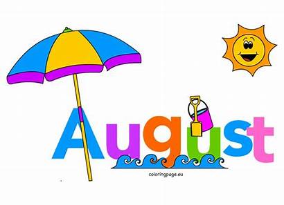 August Clip Month Summer Coloring