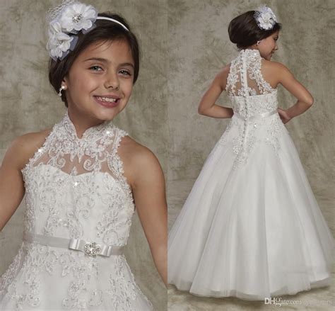 2017 New Cute Flower Girls Dresses For Weddings High Neck Lace