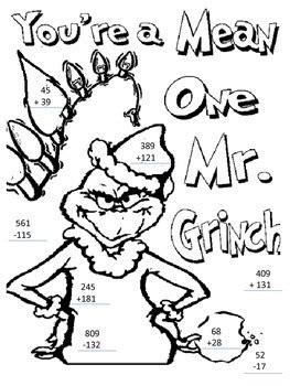 Download 290+ pages of christmas activities all at once here and get our christmas activity book for free! How Grinch stole Christmas Math Page by Kelly Keaton | TpT